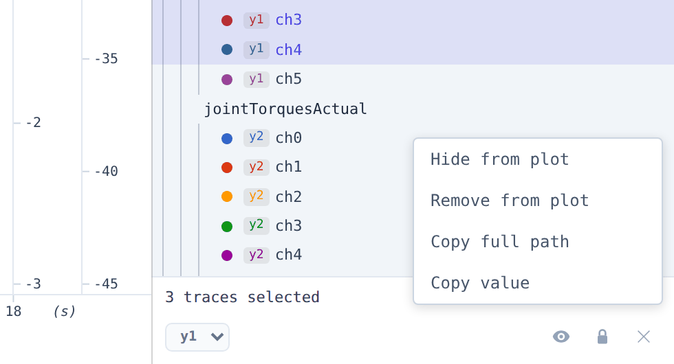 Active panel context menu