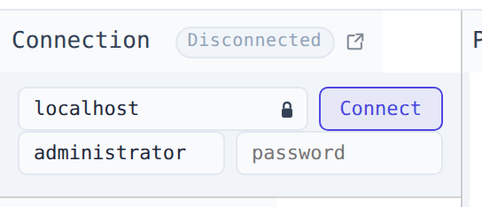 Connection panel, disconnected