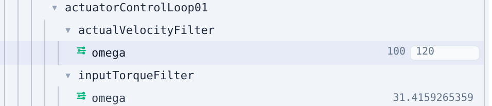 Inline write input on a parameter row