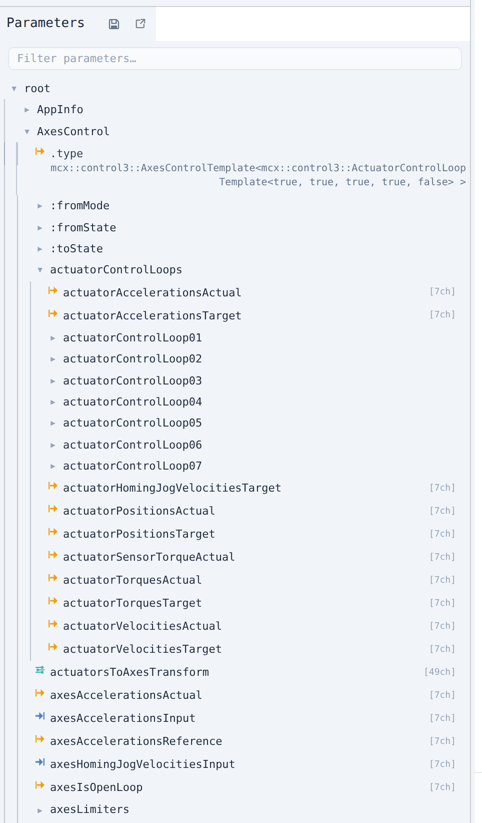 Parameter tree