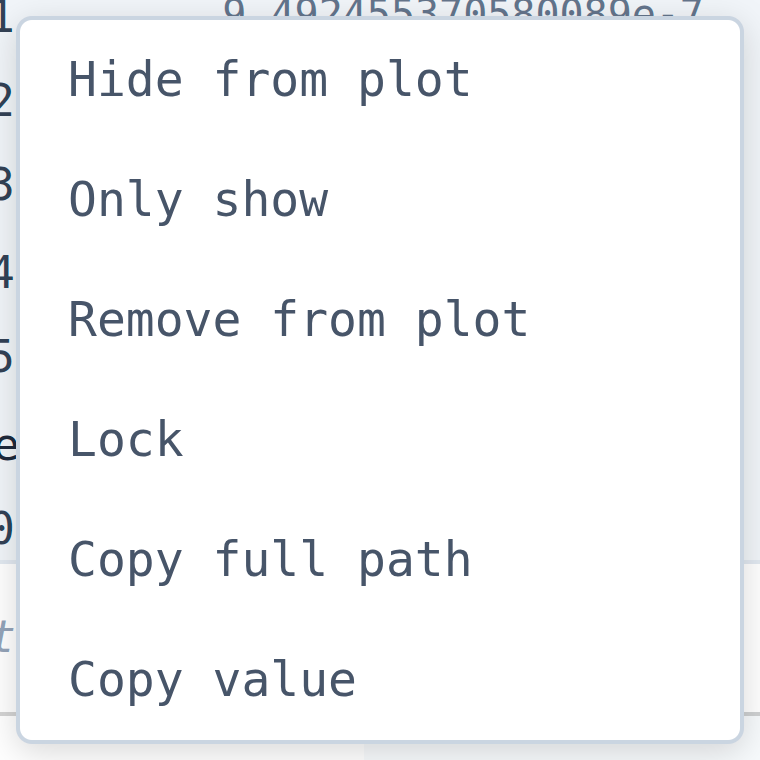 Active panel context menu